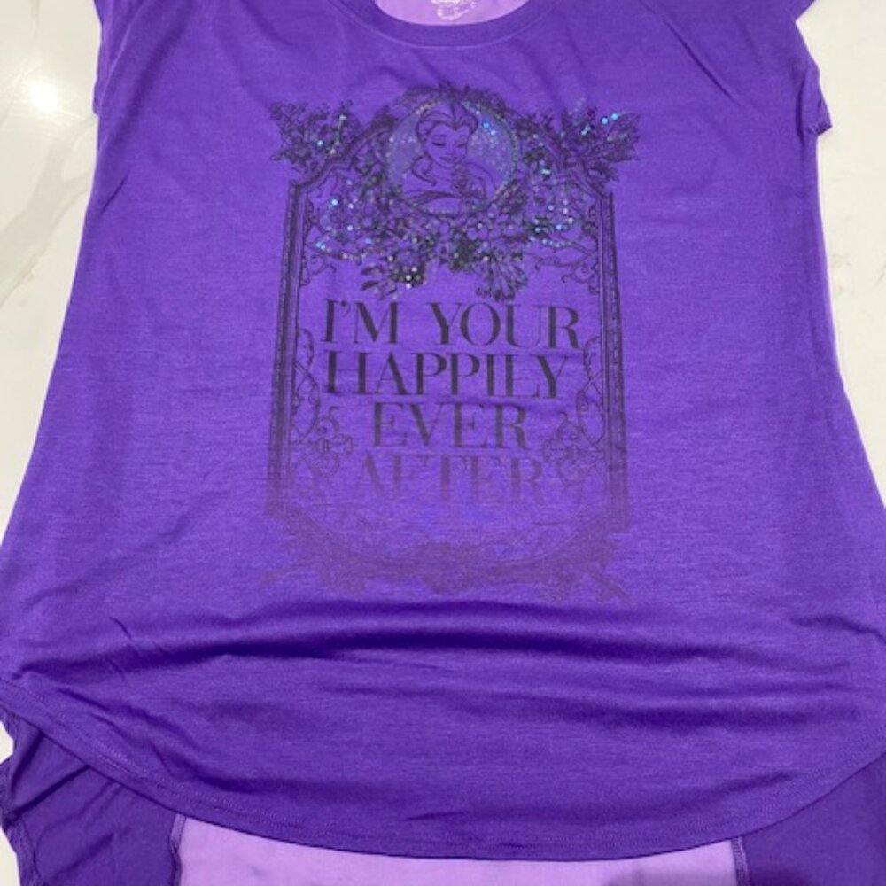 NWOT Disney Beauty and the Beast sequin top